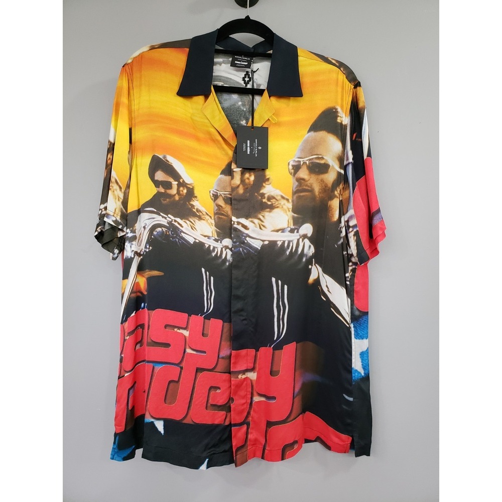 NEW Marcelo Burlon Easy Rider BUTTON UP HAWAIIAN SHIRT MENS SMALL SHORT SLEEVE